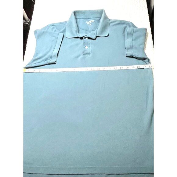 Croft & Barrow Signature Polo Shirt L Blue Cotton/Poly Men's - Picture 3 of 4